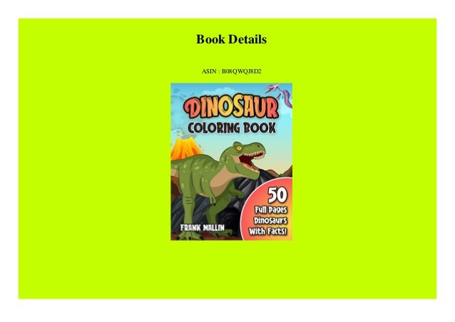 Download Pdf Book Dinosaur Coloring Book Fun Educational Coloring Pages O