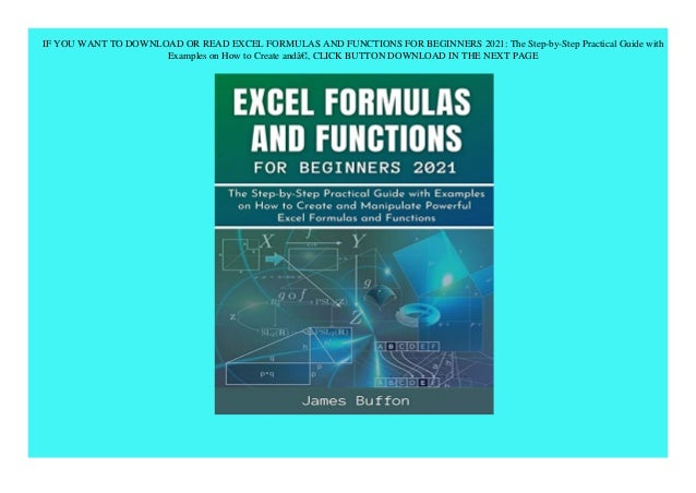 Download Pdf Excel Formulas And Functions For Beginners 21 The S