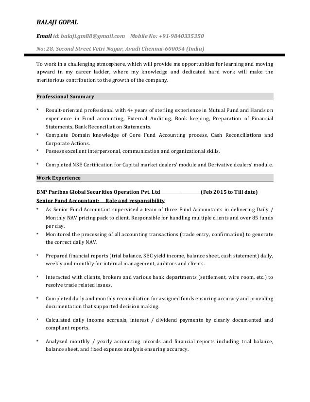 Balaji Gopal Resume
