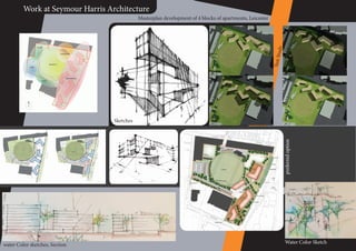 Masterplan development of 4 blocks of apartments, Leicester
Water Color Sketch
Sketches
SunStudy
Work at Seymour Harris Architecture
preferredoption
water Color sketches, Section
 