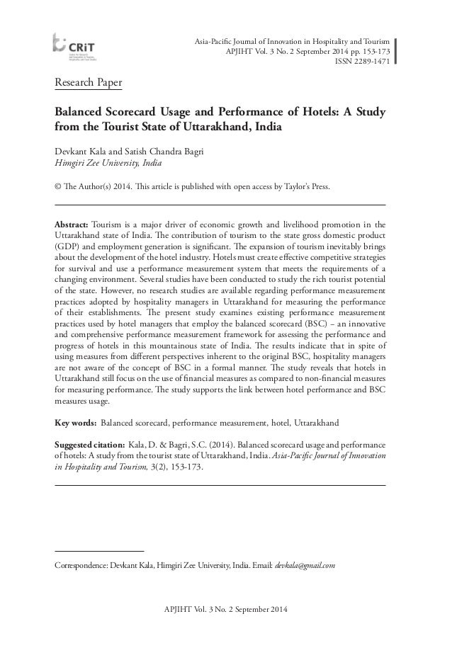 Balanced scorecard case study india