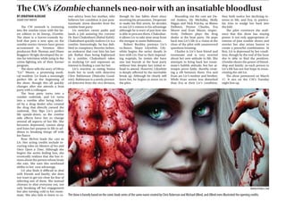 THETICKER ARTS & STYLE I PAGE 13MARCH 23, 2015
BY REYNALDO CARRASCO
SPORTS EDITOR
Kendrick Lamar is a force of na-
ture. Every rhyme he spits a gale,
every bar he throws a tidal wave.
His best verses change the very
landscape of hip-hop, and his latest
release, To Pimp A Butterfly, may
change the genre itself. With heavy
funk, soul and jazz influences, La-
mar attempts to confront his latest
demons as he struggles with his
newfound success.
Though not a socially-conscious
album, To Pimp a Butterfly does
find Lamar setting crosshairs on
many of society’s injustices against
African-Americans and the hypoc-
risies that have become a mainstay
in today’s culture. This is not an al-
bum for the club, car or patio. This
is an album for meditation, not
congregation.
Lamar opens the project with
“Wesley’s Theory,” a funky, fast-
paced piece focused on the pitfalls
ofthepursuitofmaterialhappiness,
especially among the lives of black
entertainers. Clocking in at around
five minutes, Lamar sets the tone
for the rest of the album with help
from Thundercat and George Clin-
ton. He approaches the struggle of
black stardom through two lenses:
that of the artist in question and the
system abusing him.
The title itself was warning
enough, using Wesley Snipes’ tu-
multuous journey through Holly-
wood to describe the exceedingly
depressing short shelf life of black
musicians and actors. Legend-
ary 1960s reggae artist Boris Gar-
diner lends Lamar use of perhaps
the greatest hook ever sung by a
black singer, elevating “Wesley’s
Theory” that much higher; ques-
tion the heart of any friend who
is not moved by “who will re-
mind/you and I/that every n---- is
a star?” Clinton’s booming voice
then takes over to offer a parable
using the album’s title before the
song truly begins.
From then on, Lamar takes over.
In his role as the artist, Lamar de-
scribes the illusions of grandeur
that have destroyed many black
artists before him. His voice whines
and pops with every guitar stroke
as allows the clueless, arrogant
artist run wild.
Despite its upbeat tempo, the
chorus is strikingly cynical and
somber. Thundercat combines
two of black America’s most iconic
phrases,aDaveChappelle-inspired
verse, “we shoulda never gave” and
“n----- wanna go back home,” to
create a chorus catchy enough to
remember.
After a short, cliched interrup-
tion from Dr. Dre, the system takes
over Lamar’s second verse. Lamar
blacks out and allows his sinister
second psyche to assume control
as he runs through the complete
pimping process.
Under the guise of Uncle Sam,
he pushes the artist down the path
of destruction. Go on, buy any-
thing and everything. “Don’t have
receipts?/Oh man that’s fine.” Pay
them later, and “f*ck those hat-
ers,” they never understood the
struggle. In fact, go ahead and buy
everything twice. “Your horoscope
is a Gemini/two sides/so you bet-
ter cop everything two times. Two
coupes, two chains, two C notes.”
Lamar plots the artist’s rise to
the top, all the way up to the White
House, before it all comes crash-
ing down: “But remember you ain’t
pass economics in school/and ev-
erything you buy taxes will deny/
I’ll Wesley snipe your ass before
35.” Uncle Sam, the taxman and the
reaper are one and the same in the
artist’s eyes.
Lamar created “Wesley’s Theo-
ry” to break the cycle of abuse, and
before its closing, Clinton reminds
those still on the hunt to confront
success to “look both ways” before
it “crosses their minds.”
With 16 songs in total, Lamar
spends nearly an hour and 19 min-
utes illuminating the darkest cor-
ners of his soul to the world. After
good kid, m.A.A.d city, it was clear
that Compton left him with major
psychological damage.
The album’s sixth track, “u,” il-
lustrates this perfectly. Lamar
spends four-and-a-half minutes
drunk and alone in a hotel room
confronting his survivor’s guilt. He
stares at a mirror, cursing his short-
comings and inconsistencies, con-
stantly repeating the phrase “loving
you is complicated.” He calls him-
self a “f-cking failure” while drink-
ing his sorrows away.
He fades in and out of con-
sciousness, reminiscing on all the
times he let his friends and fam-
ily down. “You ain’t no brother/
you ain’t no disciple/you ain’t no
friend./A friend never leave Comp-
ton for profit.” Anger is not this
album’s sole focus. Lamar runs
through the entire emotional spec-
trum as illustrated on songs such as
“Hood Politics,” “How Much A Dol-
lar Cost” and “Mortal Man.”
Raising an album to instant-
classic status a few days after its re-
lease is always a risky proposition.
Lamar has yet to offer anything less
than great though. Time and time
again, he has delivered. His flow,
delivery, lyricism and storytelling
ability are unparalleled; Lamar is
at the height of his powers. It is rare
in the world of music to find a song
that can clearly conjure a color or
image in one’s mind, yet Lamar’s
work is constantly on that edge.
At its core, music is about vibra-
tions, about metaphysical forces
that are never seen but obviously
felt. Lamar’s synesthesia is no ac-
cident. He is a sorcerer. He takes
his life energy to create music that
transcends the mind’s barriers.
Is there a difference between a
song and a sermon? Both have the
power to move nations and cul-
tures, minds and souls.
Kendrick Lamar breaks Spotify’s record for first-day listens
Lamar won two Grammy Awards this year in the categories of Best Rap Song for“i”and Best Rap Performance.
WWW.WIKIPEDIA.ORG
BY JONATHAN ALBUJAR
SENIOR STAFFWRITER
The CW network is venturing
into the zombie craze with the lat-
est edition to its lineup, iZombie.
The show is a horror-comedy hy-
brid that puts a new spin on the
zombie stories viewers have grown
accustomed to. Veronica Mars
producers Rob Thomas and Diane
Ruggiero-Wright developed the se-
ries for television while tying in the
crime-fighting wit of their former
program.
The show tells the story of Olivia
“Liv” Moore, a promising medi-
cal resident. Liv leads a seemingly
perfect life at the beginning of
the show, though this all quickly
changes after she attends a boat
party with a colleague.
The boat party turns into a
zombie outbreak, and Liv turns
into a zombie after being infect-
ed by a drug dealer who created
the drug that directly caused the
outbreak. This flips Liv’s perfect
life upside-down, as the zombie
side effects force her to change
around all aspects of her life. She
becomes depressed, cannot sleep
and loses her purpose in life in ad-
dition to breaking things off with
her fiance.
Rose McIver leads the cast as
Liv. Her acting credits include re-
curring roles on Masters of Sex and
Once Upon a Time. Although she
begins the series feeling lost, she
eventually realizes that she has vi-
sions about the person whose brain
she eats. She uses this newfound
ability to her own advantage.
Liv also finds it difficult to deal
with friends and family; she does
not want to get too close for fear of
infecting one of them. She instead
chooses to shut everyone out, not
only breaking off her engagement
but also turning cold to her room-
mate. She also fails to listen to ca-
reer advice from her mother, who
believes her condition is just post-
traumatic stress disorder from the
zombie boat party.
Liv switches career paths and
lands a job assisting the coroner
Dr. Ravi Chakrabarti (Rahul Kohli).
Chakrabarti quickly realizes Liv is a
zombie. Interestingly, he has dab-
bled in conspiracy theories before,
an endeavor that cost him his last
job. Rather than being frightened
by a zombie, Chakrabarti takes
to studying Liv and expresses an
interest in finding a cure for her.
Liv’s reaction to eating brains
leads her to work with detective
Clive Babineaux (Malcolm Good-
win). Babineaux is a newly promot-
ed detective from the vice division,
though he has fallen short since
receiving his promotion. Desperate
to make his first arrest, he decides
to use Liv’s visions to his advantage
although he is wary of just how she
is able to procure them. Chakrabar-
ti allows Liv to take time away from
the morgue to assist Babineaux.
Robert Buckley portrays Liv’s
ex-fiance, Major Lilywhite. Lily-
white begins the series deeply in
love with Liv. Due to their impend-
ing nuptials, he insists she have
one last hurrah at the boat party
without him despite her initial re-
fusal to attend. However, Lilywhite
is deeply affected by the inevitable
break up. Although he clearly still
loves her, he begins to move on in
the pilot.
Rounding out the cast are Da-
vid Anders, Aly Michalka, Molly
Hagan and Nick Purcha, as Blaine
DeBeers, Peyton Charles, Eva
Moore and Evan Moore, respec-
tively. DeBeers plays the drug
dealer at the boat party. He pops
back into Liv’s life in a vision at the
close of the pilot with unanswered
questions looming.
Charles is Liv’s best friend and
roommate and is very worried
about her new attitude in life. She
attempts to bring back her room-
mate’s bubbly attitude, but her at-
tempts prove futile, thereby creat-
ing a rift between them. Eva and
Evan are Liv’s mother and brother.
While Evan seems less disturbed
than Eva at their Liv’s condition,
they both notice her declining in-
terest in life, and Eva, in particu-
lar, tries to nudge her back into
the fold.
The pilot convinces the audi-
ence that this show has staying
power. It not only appropriates el-
ements of past zombie shows and
movies but also mixes humor to
create a powerful combination. At
first, Liv is depressed by her condi-
tion, though by the end of the hour
she is able to find the positives.
iZombie shows the power of friend-
ship and family, as each person in
Liv’s life has not lost hope in resus-
citating the old Liv.
The show premiered on March
17. It airs on the CW’s Tuesday
night line up.
The CW’s iZombie channels neo-noir with an insatiable bloodlust
The show is loosely based on the comic book series of the same name created by Chris Roberson and Michael Allred, and Allred even illustrated the opening credits.
WWW.HYPABLE.COM
 