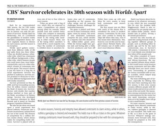 PAGE 16 ITHETICKER ARTS & STYLE MARCH 2, 2015
BY JONATHAN ALBUJAR
STAFFWRITER
Back for an unprecedented
30th season, the hit CBS reality
television show Survivor contin-
ues its historic run with the pre-
miere of Survivor: Worlds Apart on
Wednesday, Feb. 25. Considered
the grandfather of modern reality
television competition shows, Sur-
vivor regularly throws in themes
for each season, and this season is
no exception.
Worlds Apart gathers contes-
tants from different walks of life
and splits them into three tribes.
Tribes are divided among a white-
collar tribe, which has contestants
with affluent backgrounds, a blue-
collar tribe, which features people
who work lower-class, more labor-
oriented jobs, and a no-collar tribe,
which consists of contestants who
are free spirits. This season’s theme
is just the latest in a long list of
social experiments Survivor has
pitched to audiences, and this sea-
son promises to showcase to view-
ers how different backgrounds deal
with similar situations.
Survivor premiered on May 30,
2000, and had resounding success.
Over 50 million viewers watched
the finale of season one, Survivor:
Borneo, with double that number
having watched at least part of
the finale, according to its Nielsen
ratings. Survivor was developed
for American television by Mark
Burnett and is based on Swedish
program Expedition Robinson.
The idea for the show was based
upon a social experiment that
placed ordinary Americans into a
remote environment, isolated from
the rest of the world. The element
of competition for a million dol-
lars creates drama, which always
makes for compelling reality tele-
vision. Survivor is played with an
even mix of two to four tribes in
every season.
Tribes are given only a bag of
rice, which they are expected to
ration. Competitions are played
among tribes for rewards, which
include food and comfort items.
Tribes also compete in immunity
challenges in every episode, which
result in the losing tribe head-
ing to tribal council. There, one
of the losing tribe’s members is
voted off by a secret majority vote.
Once the number of contestants
is whittled down to anywhere be-
tween nine and 12 contestants,
depending on the seasons, the
tribes merge and all immunity
challenges become challenges for
individual immunity.
The game is played until there
are two to three contestants, which
again, varies by season. The seven
to nine eliminated contestants
comprise the jury, which decides
by a majority vote who should win
the million-dollar grand prize.
While the format might have got-
ten stale and boring after a while,
Survivor producers and host Jeff
Probst have come up with new
ideas for every season to keep
both contestants and viewers
on their toes.
The first season was not filled
with much of the drama that is
considered the norm in modern
seasons. Contestants, for the most
part, were content in letting the
chips fall where they may, even if
that meant their elimination. This,
however, was not the case for inau-
gural winner Richard Hatch, who
still remains one of reality televi-
sion’s most infamous villains.
Hatch was honest about his in-
tentions to do whatever necessary
to win, which the jury rewarded
him for over the sneakier Kelly
Wigglesworth. Hatch is also re-
membered for not paying taxes on
his million-dollar payday, which
landed him in prison, serving a
60-month jail sentence.
Survivor has only recently ad-
opted the casting formula of bring-
ing together different groups of
people, such as dividing tribes by
gender, age and by far the most
controversial, race, in Survivor’s
13th season. Contestants in Survi-
vor: Cook Islands were divided into
four tribes of five people each.
The tribes consisted of Cauca-
sians, Asian-Americans, Latinos,
and African-Americans. The sea-
son sparked debates about wheth-
er this would renew racial tensions
among contestants and fans alike.
Although there was much contro-
versy surrounding its premiere,
the season concluded with no ma-
jor scandals, which helped keep
Survivor on the air.
The most refreshing part of Sur-
vivor, especially for lifelong fans
who have been watching since the
first season, is that every season
contains different people with dif-
ferent results and serves as a micro-
cosm of the real world. The interac-
tions among contestants may serve
as entertainment for the viewer but
also spark interesting conversa-
tions as to the lengths some will go
to win a small fortune.
On some seasons, honesty and
integrity have allowed contestants
to claim victory, while in oth-
ers, ruthless gameplay is cheered
on and rewarded. This holds true
in life, as it does in the game of
Survivor. Whatever strategy con-
testants move forward with, they
should be prepared to live with
the consequences.
BY REYNALDO CARRASCO
SPORTS EDITOR
If all it took were a couple of
singles to go big-time, Big Sean
would be a legend by now. Big
Sean’s commercial appeal is well
documented; his catchy ad-libs
and simple punch lines are easy for
anyone to follow. But mainstream
success only earned him respect
as a pop artist. He had to prove to
his peers and to the underground
that rap was more to him than just
a meal ticket.
This is not to say that Big Sean
is not talented. His earlier projects
like Finally Famous Vol. 3: Big and
Detroit were promising when they
were first released, enough so to
warrant features from the likes of
J. Cole, Common and Kendrick La-
mar. His first official album was a
different story though.
Finally Famous was mediocre
and shallow. Released at the height
of “hashtag-rap,” Big Sean’s first al-
bum was obviously geared toward
being a radio-wave pleaser. Need-
less to say, no one took him seri-
ously. Most people thought he was
a joke rapper. This reputation car-
ried over in G.O.O.D. Music’s Cruel
Summer album, and because of
that, he was more of a footnote than
an actual contributor to the project.
However, his second album, Hall
of Fame, was Big Sean’s first step
toward maturing as an artist.
Taking cues from his sensei,
Kanye West, this project is a bom-
bastic effort for Big Sean. The only
problem is that at this point in his
career, the lyrics resemble brag-
gadocio more than anything else.
Despite that, listeners took notice
of his honesty more than before.
Tracks like “Nothing Is Stopping
With You” are more emotionally
charged than others. This is due to
a willingness on Big Sean’s part to
describe the inner machinations of
his daily life and past, as well as an
improvement on his beat selection.
Big Sean’s newest album, Dark
Sky Paradise, picks up right where
he left off. At a compact 12-track
listing (15 on the deluxe edition),
he finds a healthy balance be-
tween modesty and arrogance.
The first two tracks, “Dark Sky
(Skyscrapers)” and “Blessings”
demonstrate this perfectly.
The first shows Big Sean to be
as self-aware as he has ever been,
from the number of breasts he sees
on tour to the number of zeroes on
his latest check, he boasts about all
the usual luxuries rappers enjoy. At
the same time though, he refers to
his beginnings as a child, teen, and
burgeoning rapper and superstar. It
is clear that Big Sean has mastered
the art of the humble brag.
“Blessings,”whichhasacutfrom
Drake, is an understated banger.
The beat itself is moody and low-
key with droning basses and synths
that fit perfectly with the lyrics. Big
Sean and Drake take turns talking
about the roads their careers have
taken up to this point. The song
feels longer than its four minutes
and 12 seconds, and though it is a
single, it feels more like a long sip of
whiskey than a shot of tequila.
The third song, “All Your Fault”
continues the opening song’s
strong start. With a feature from
West included, Big Sean takes shots
at his ex-girlfriend while hyping
up his current situation. West sup-
plies him with the dose of insanity
every G.O.O.D. Music song needs
while also providing a soulful and
operatic sampling.
The album slows down a bit
around the seventh track, “Win
Some, Lose Some.” Jhene Aiko pro-
vides the hook and Big Sean goes
to work, this time diving into the
more vulnerable side of his per-
sona. Big Sean is not invincible,
and he knows that. Like Drake, he
is not afraid to show that he too is
capable of being hurt, especially
by women.
In the tenth track, “Deep,” Big
Sean gets lost in his own mind. It
seems like he tried to get existen-
tial, but it falls flat. Though he has
matured a great deal, there are mo-
ments where he tries too hard. This
is one of them. Talking about how
deep his own lyrics are is not going
to help his cause, especially when
he has a washed-up Lil Wayne
helping him. It sounds like some-
thing he made when he was stoned
and forgot to delete.
Luckily, he ends the album on a
high note. The second-to-last song,
“One Man Can Change The World,”
is Big Sean’s crack at a power
ballad. It is beautiful.
With John Legend and West’s
best 808s and Heartbreak voice on
the hook, Big Sean takes listeners
on a journey through his child-
hood. He spills his heart talking
about his loved ones, specifically
his parents. It is an emotionally
stimulating experience that will
penetrate anyone’s heart.
Big Sean has a come a long way
from his days as an over-confident
Kidz Bop rapper. Though he has
blips here and there, he is more
confident in his own identity and
not the one created for him by com-
mercial singles. This time around,
Big Sean is forging his legacy on his
own terms.
Big Sean establishes himself on serious terms with latest release
Though Big Sean began the recording process back in 2013, he did not ﬁnish DarkSkyParadiseuntil January this year.
WorldsApartwas ﬁlmed in San Juan del Sur, Nicaragua, the same location used for three previous seasons of Survivor.
WWW.TVGUIDE.COM
Onsomeseasons,honestyandintegrityhaveallowedcontestantstoclaimvictory,whileinothers,
ruthlessgameplayischeeredandrewarded.Thisholdstrueinlifeasitdoesinthegame.Whatever
strategycontestantsmoveforwardwith,theyshouldbepreparedtolivewiththeconsequences.
WWW.HOTNEWHIPHOP.COM
CBS’ Survivor celebrates its 30th season with Worlds Apart
 