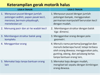 Keterampilan gerak motorik halus
 