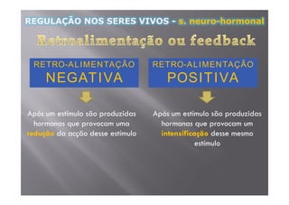 RETRO-ALIMENTAÇÃO   RETRO-ALIMENTAÇÃO
 NEGATIVA             POSITIVA
 