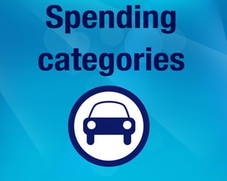 Spending
categories
 