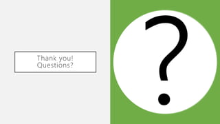 Thank you!
Questions?
Undergraduate
20%
Graduate/Doctoral
42%
Faculty
11%
Library Staff
12%
Employee
10%
Unaffiliated
5%
 