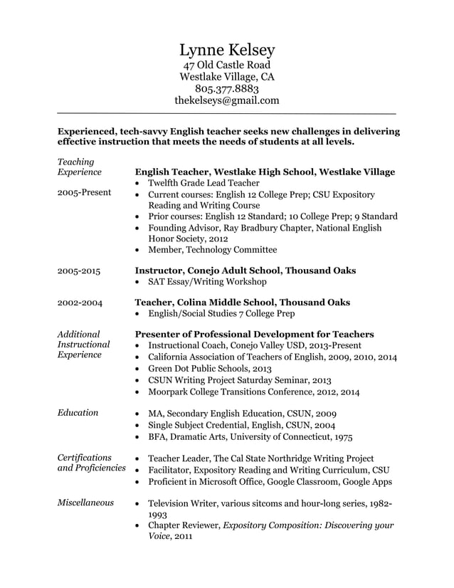 Lynne Kelsey Resume PDF