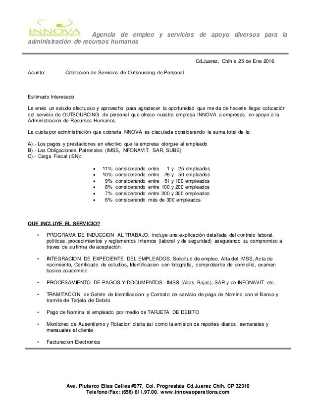 formato de cotizacion de servicio