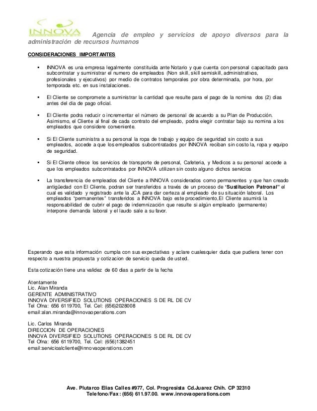 formato de cotizacion de servicio