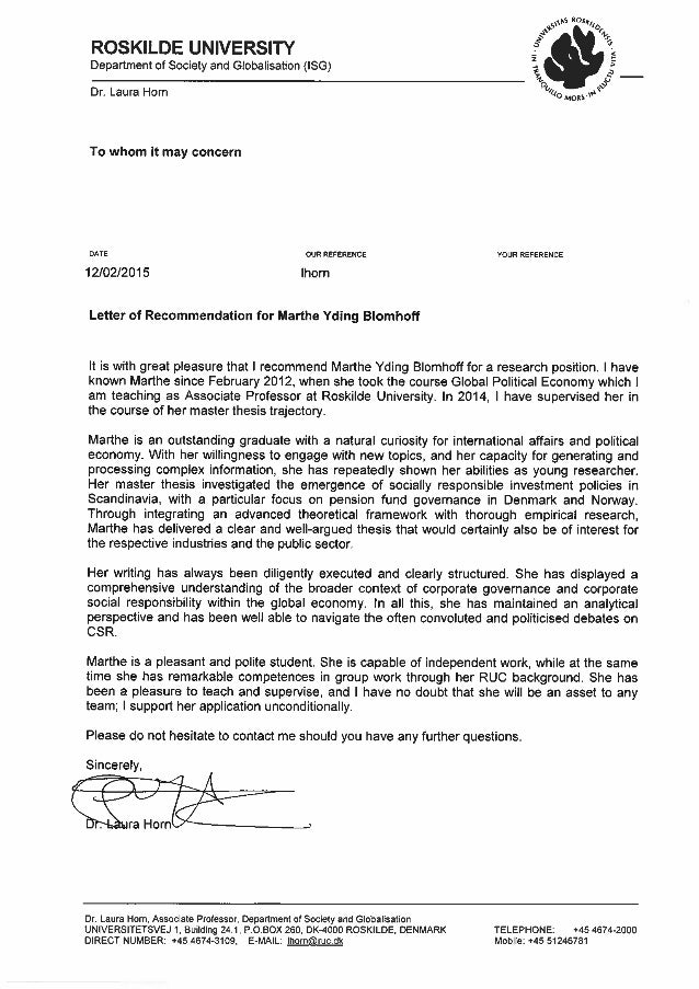 letter of recommendation marthe yding blomhoff feb 2015 general letter of recommendation example