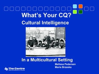 What’s Your CQ? Cultural Intelligence In a Multicultural Setting Melissa Pedersen Maria Brzeska 