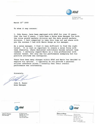 AT&T Manager Reference Letter | PDF
