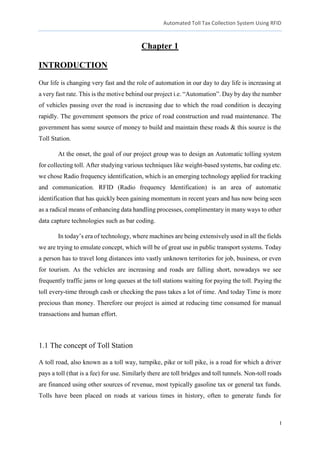 Project Report on automated toll tax collection system using rfid | PDF