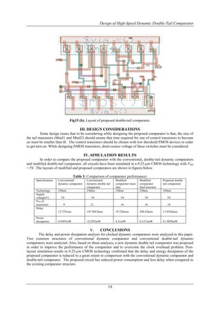 Design of High-Speed Dynamic Double-Tail Comparator | PDF