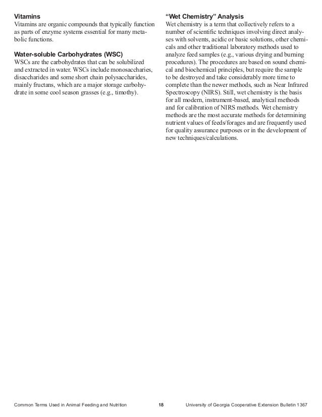 Common Terms Used in Animal Feeding and Nutrition