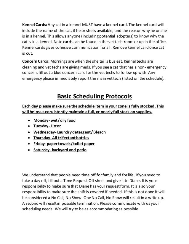 Kennel Tech Protocol Handbook