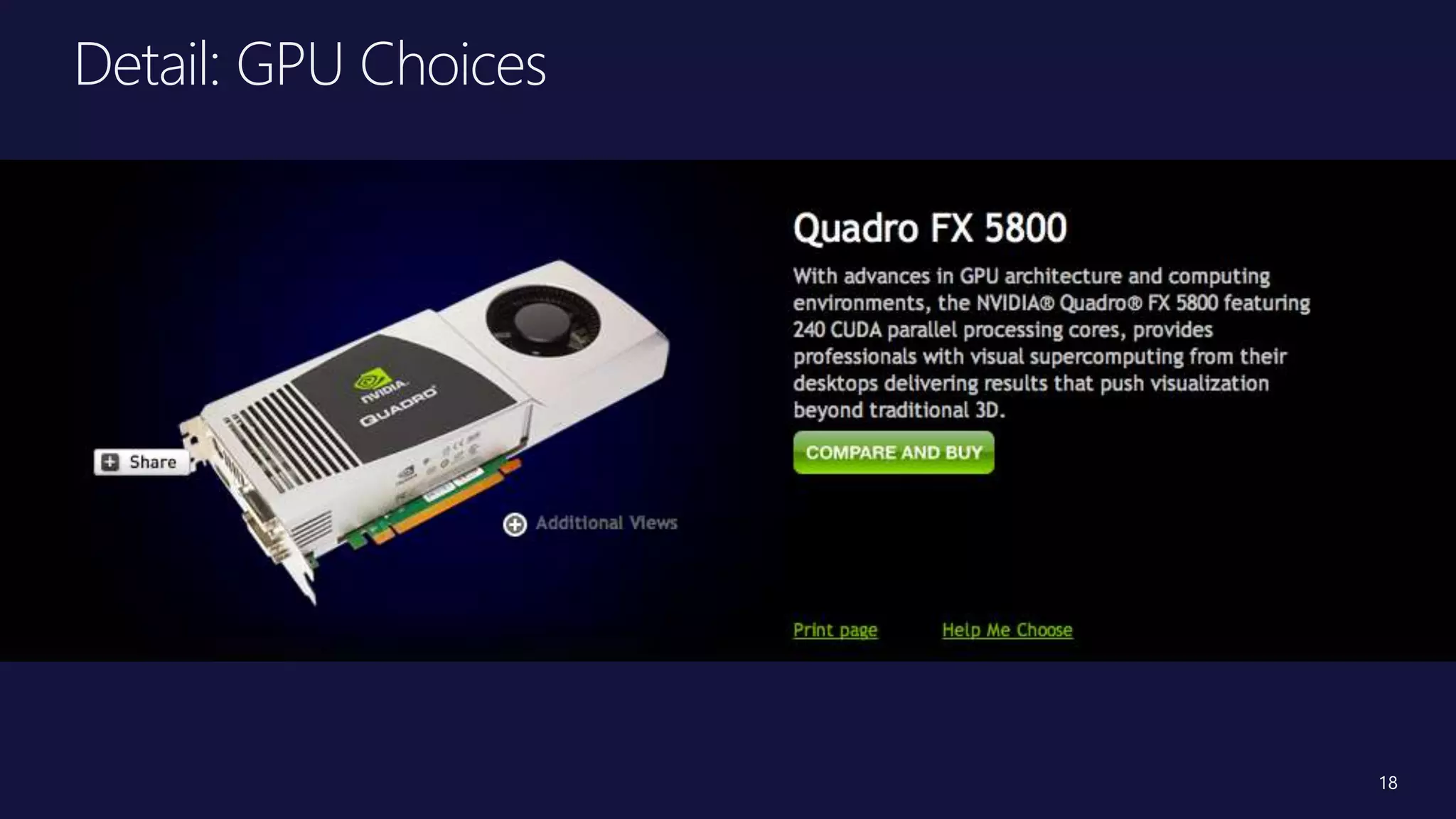 Title of
Presentation
• Speaker Name, Title
• Microsoft Corporation
Detail: GPU Choices
18
 