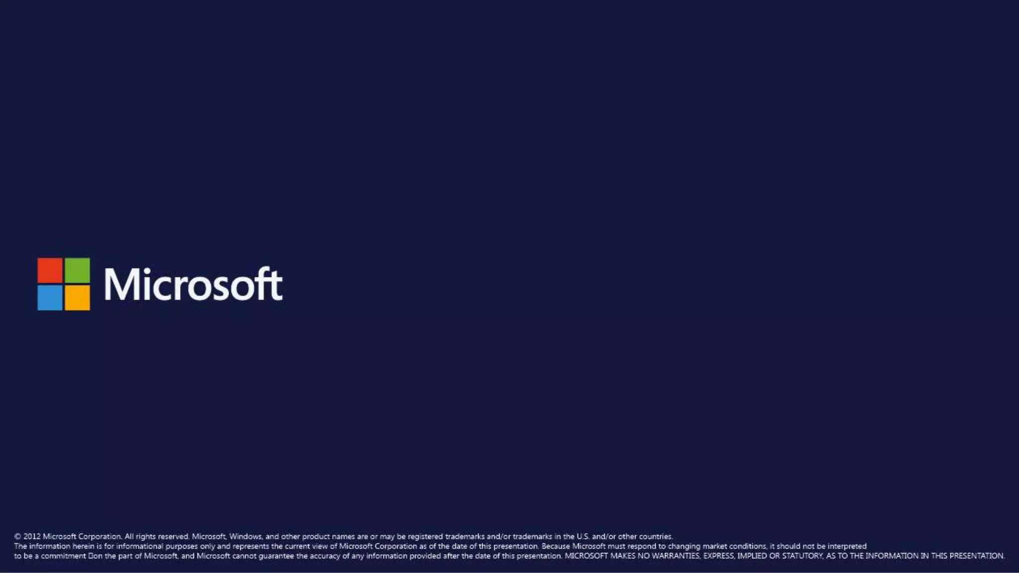 Title of
Presentation
• Speaker Name, Title
• Microsoft Corporation
31
 