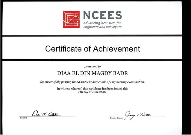 FUNDAMENTAL OF ENGINEERING CERTIFICATE | PDF