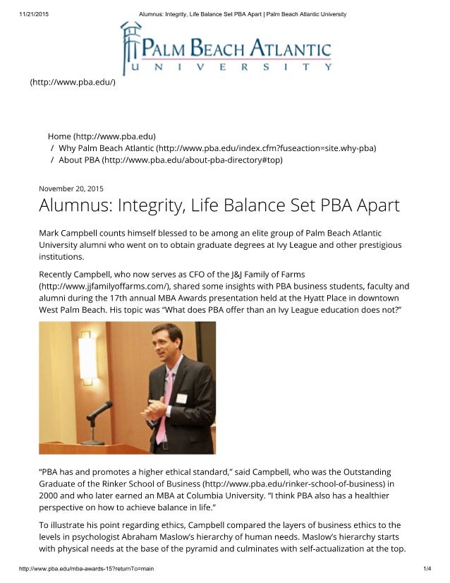 Alumnus Integrity Life Balance Set Pba Apart Palm Beach