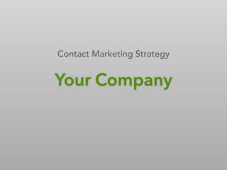 Your Company
Contact Marketing Strategy
 