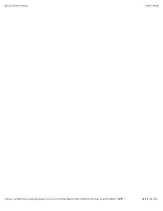 16 8 11 19:28CFA Examination Results
2 2https: www.cfainstitute.org programs private canservices ExamResults View resultletterform.aspx ExamPeriodCode=2016A
 