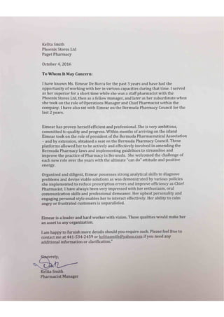 Character Reference for EdB from Kelita Smith | PDF