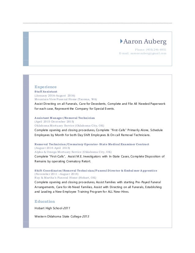 aaron auberg funeral resume
