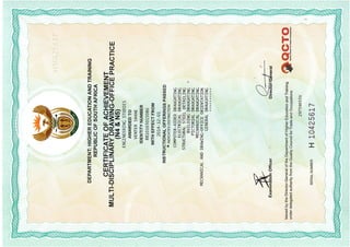 MDDOP Certificate