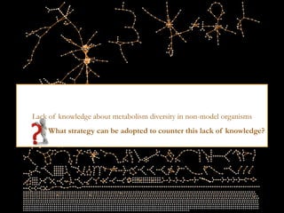 43
Lack of knowledge about metabolism diversity in non-model organisms
What strategy can be adopted to counter this lack of knowledge?
 