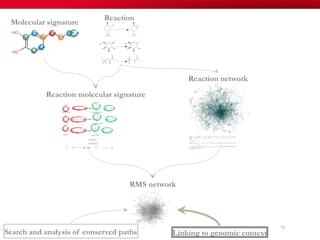 93
=
Reaction molecular signature
Molecular signature
Reaction network
RMS network
Reaction
Search and analysis of conserved paths Linking to genomic context
 