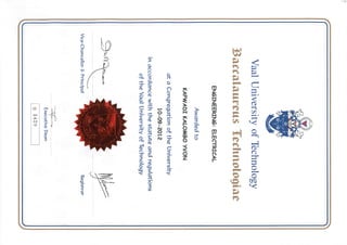 BTECH certificate
