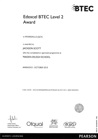 Scotts GCSE certificates