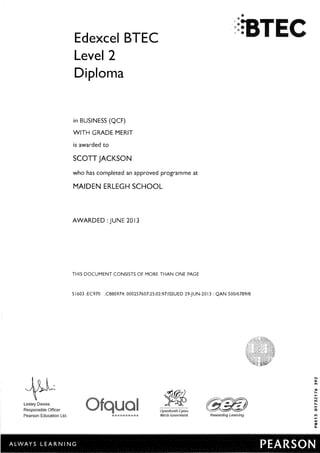 Scotts GCSE certificates