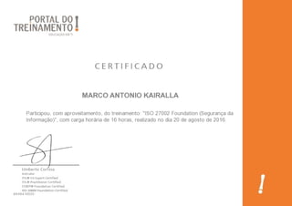 Certificado ISO-27002-foundation-Seguranca-da-Informacao