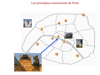 Les principaux monuments de Paris

10
9
8
2

3

4

5
11

12

13

 