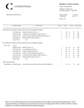 Ontario Transcript document | PDF