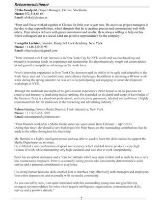 Peter Hamlén CV | PDF