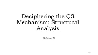 Deciphering the QS
Mechanism: Structural
Analysis
Sahana.V
1/12
 