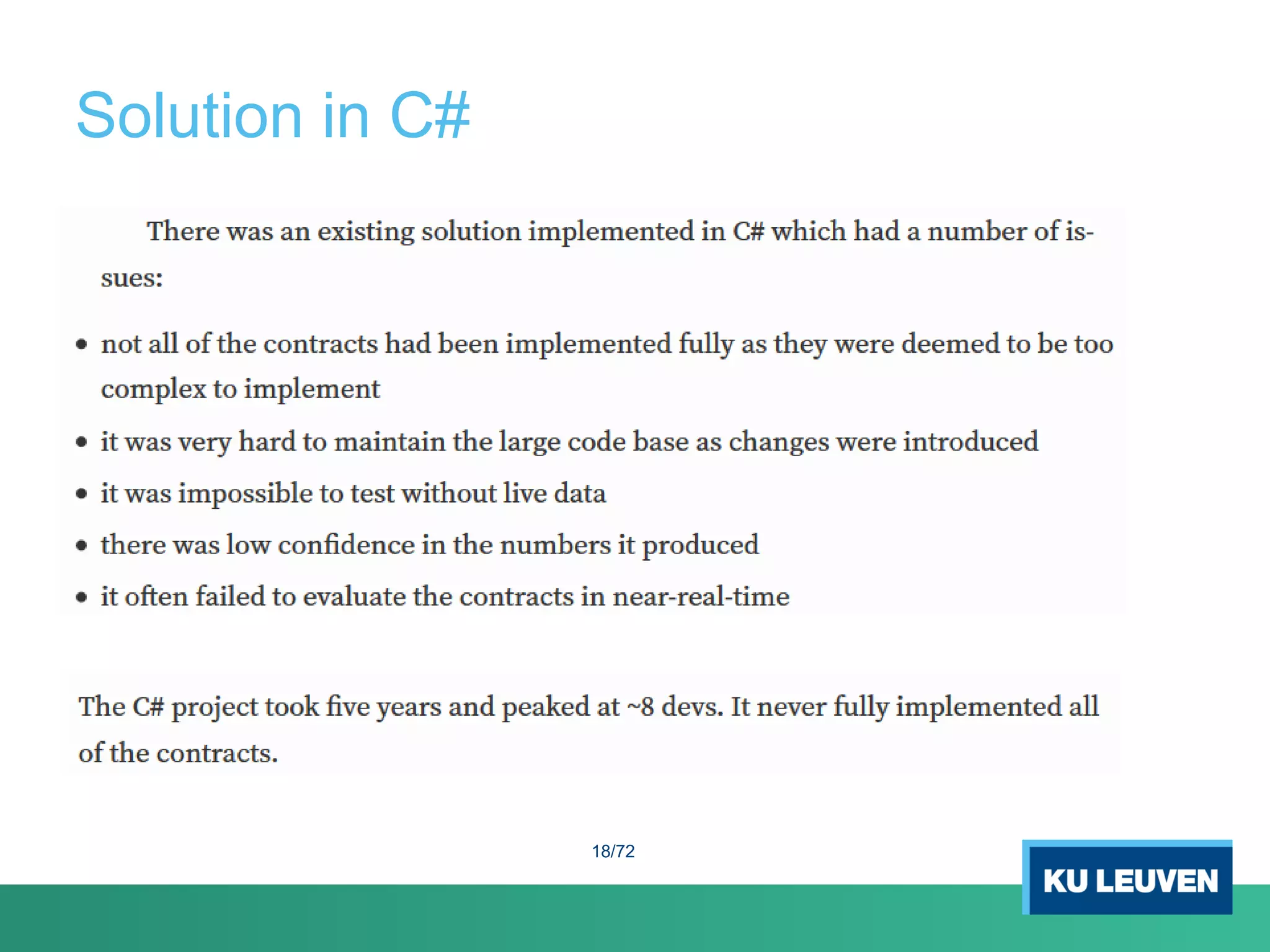 Solution in C#
18/72
 