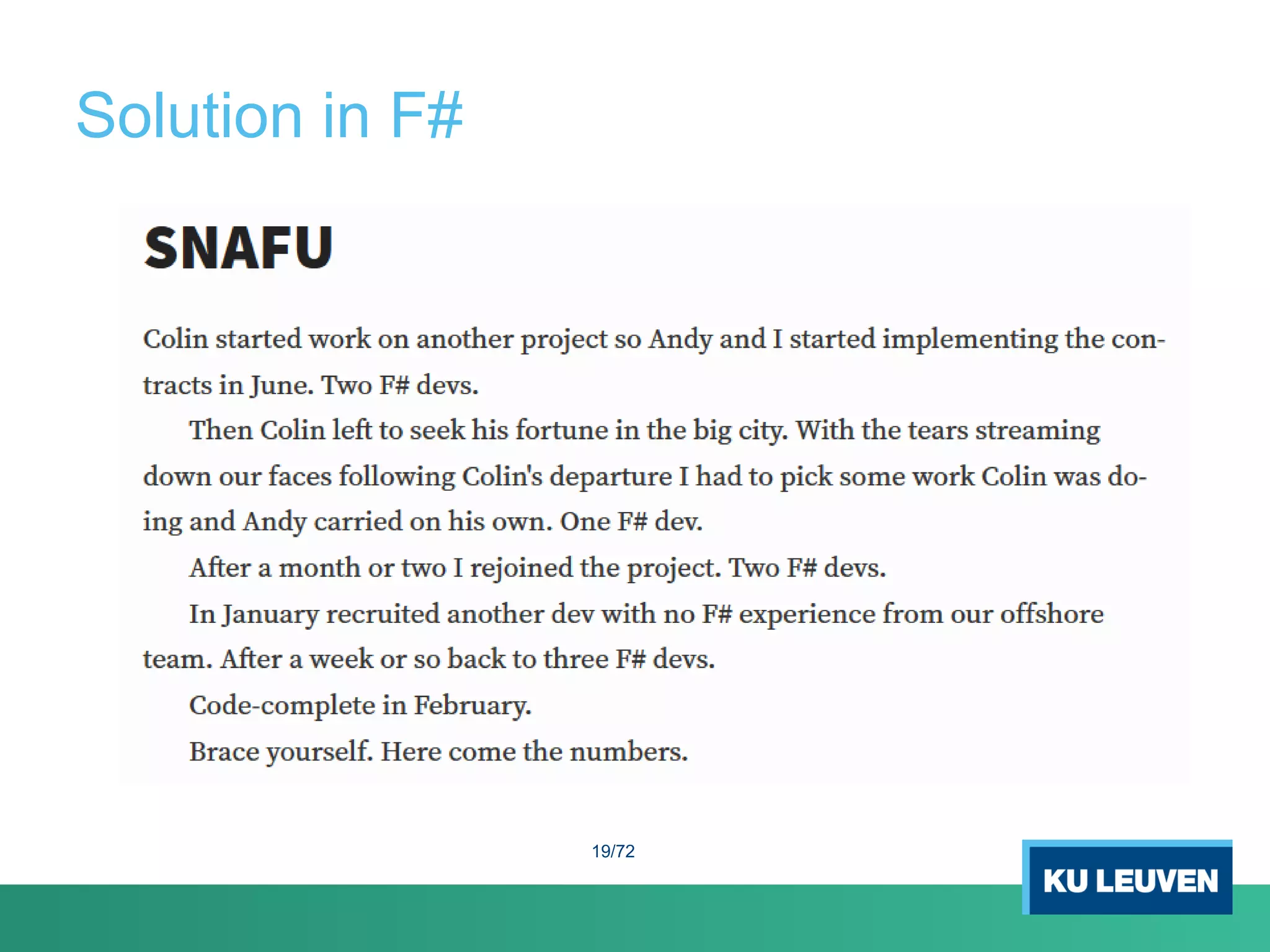 Solution in F#
19/72
 