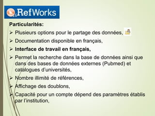 Particularités:
 Plusieurs options pour le partage des données,
 Documentation disponible en français,
 Interface de tr...