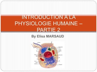 By Elisa MARSAUD
INTRODUCTION A LA
PHYSIOLOGIE HUMAINE –
PARTIE 2
 