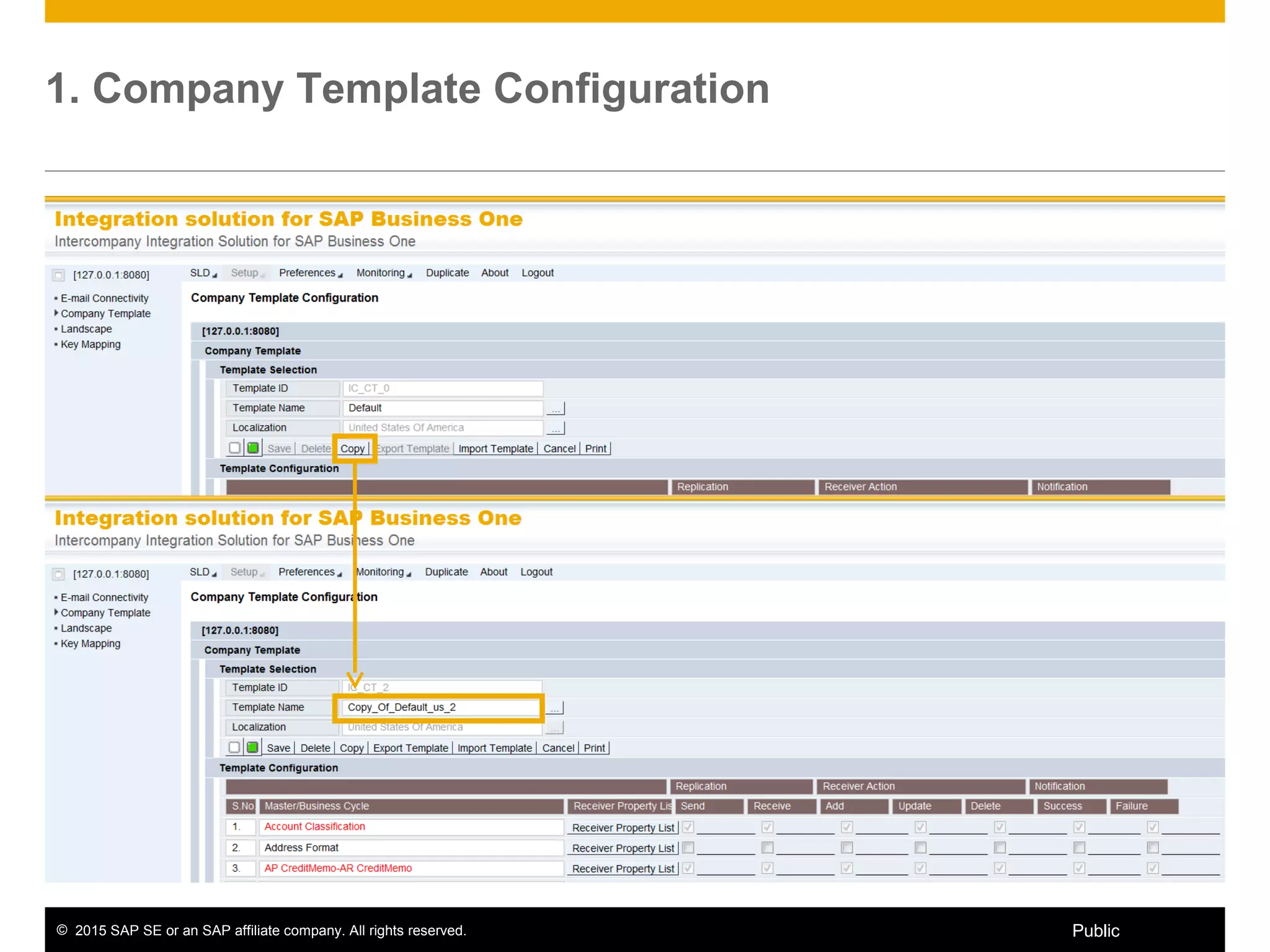 © 2015 SAP SE or an SAP affiliate company. All rights reserved. 8Public
1. Company Template Configuration
 