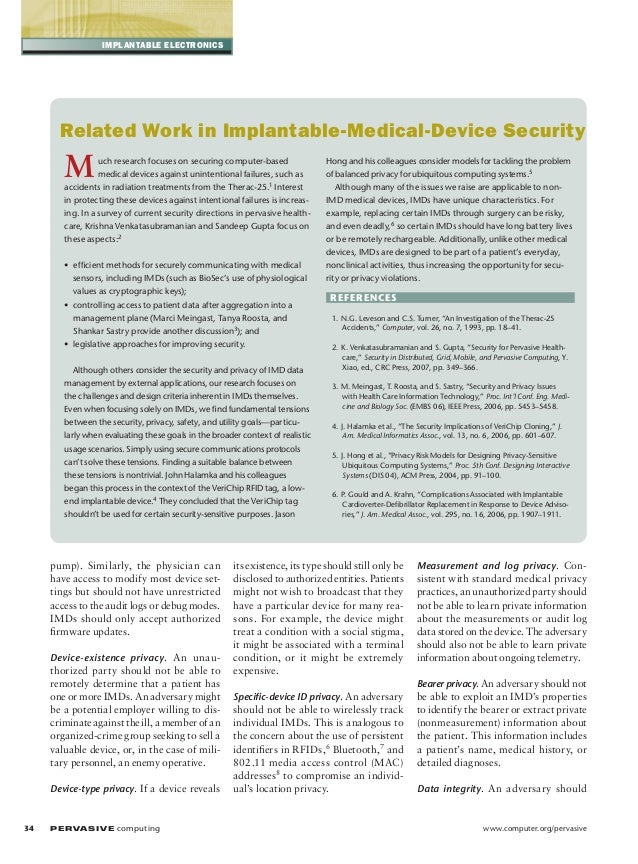 Security And Privacy For Medical Implantable Devices