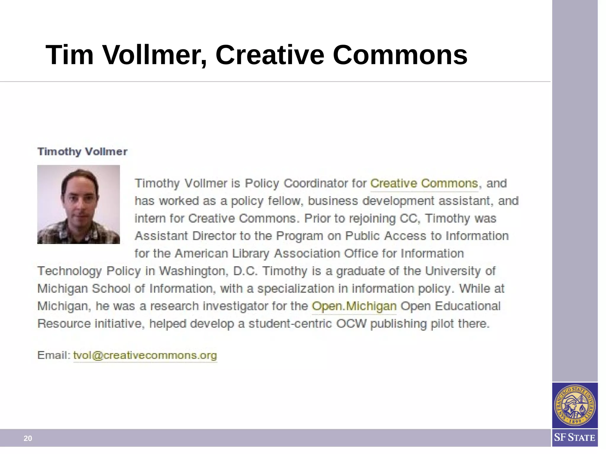 20
Tim Vollmer, Creative Commons
 