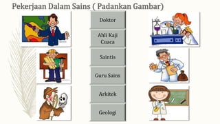 Doktor
Ahli Kaji
Cuaca
Saintis
Guru Sains
Arkitek
Geologi
 
