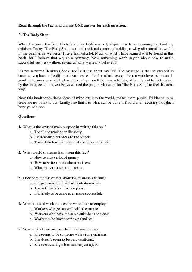 b1 reading comprehension