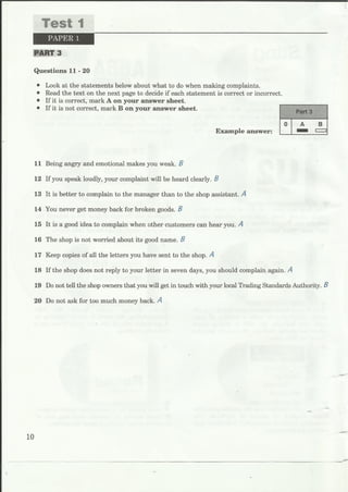 B1 reading test practice